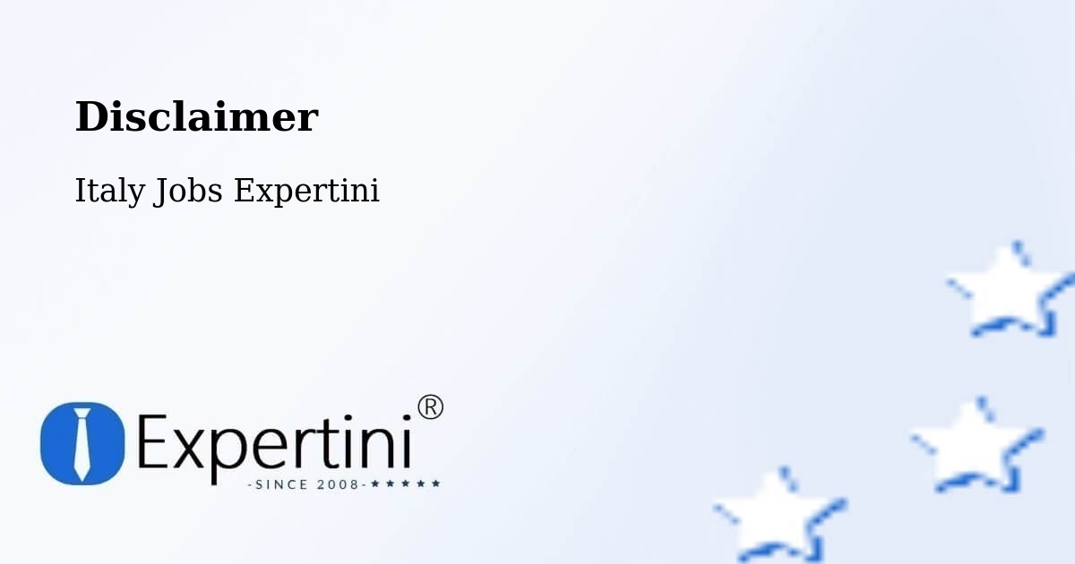 Disclaimer – Saronno - Italy Jobs Expertini