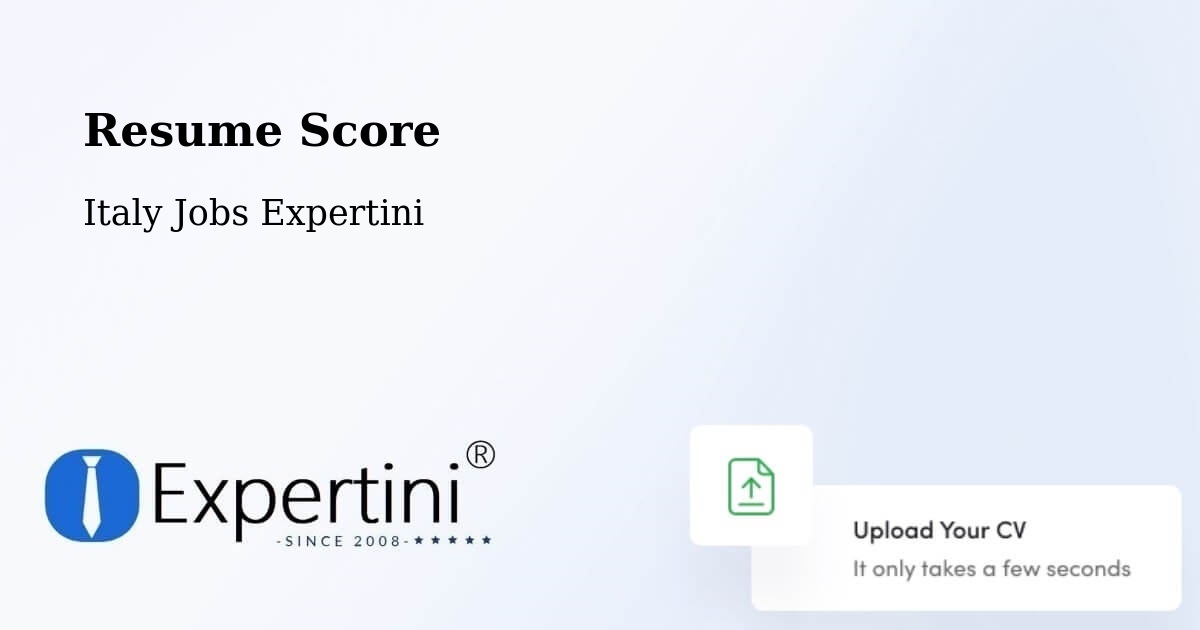 Resume Score & Job Description Match Tool – Saronno - Italy Jobs Expertini